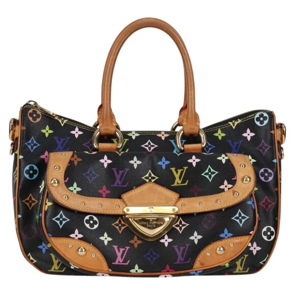 LOUIS VUITTON Monogram Multicolor Rita Tote Bag Black M40126 LV Auth 121294V - Picture 2 of 16
